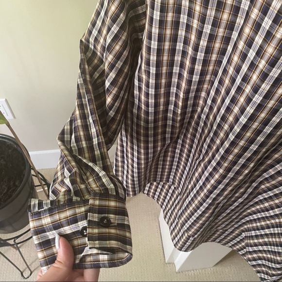 ZARA Navy Check Bow Detail High Low Blouse Top - Picture 4 of 7